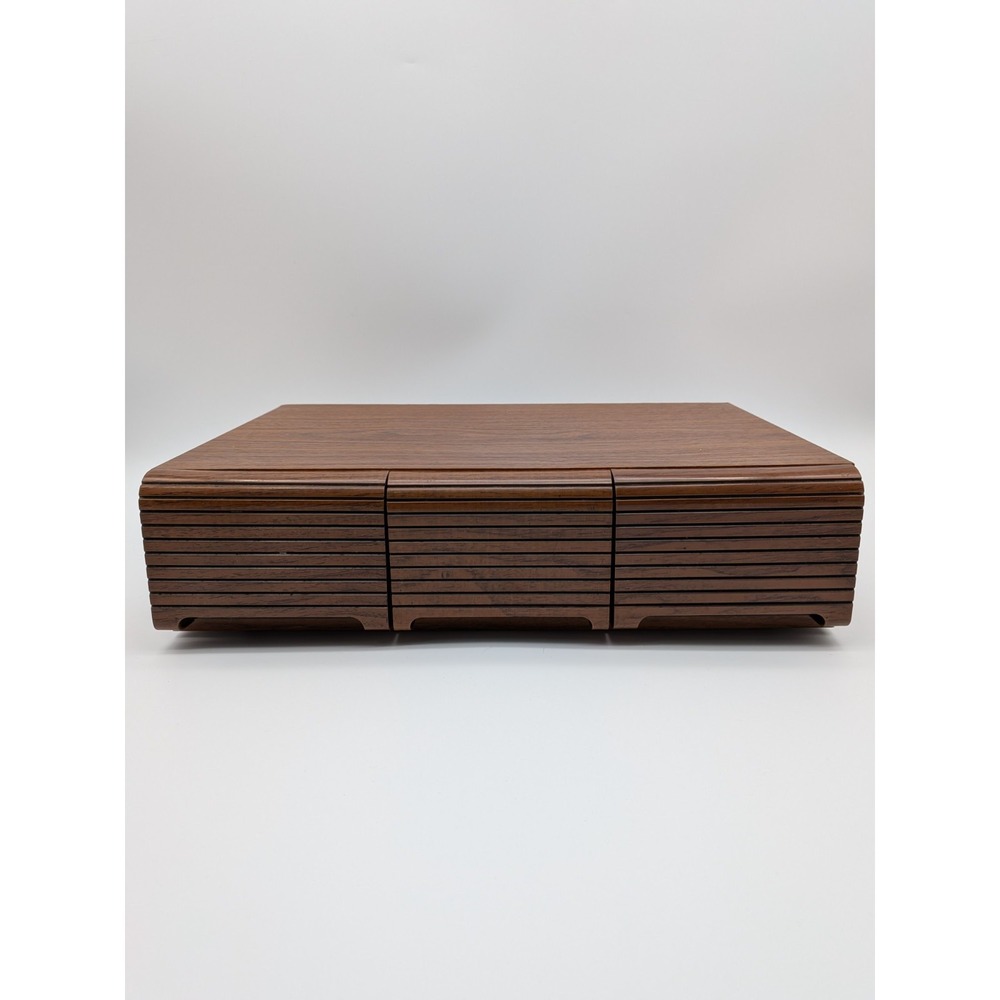 Vintage 3 Drawer Cabinet Cassette Tape Holder Faux Wood Holds 36 Made in Taiwan